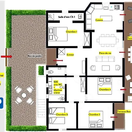 T5, Perfettu 115m2 - Jardin, Piscine, 8 Pers Apartman *